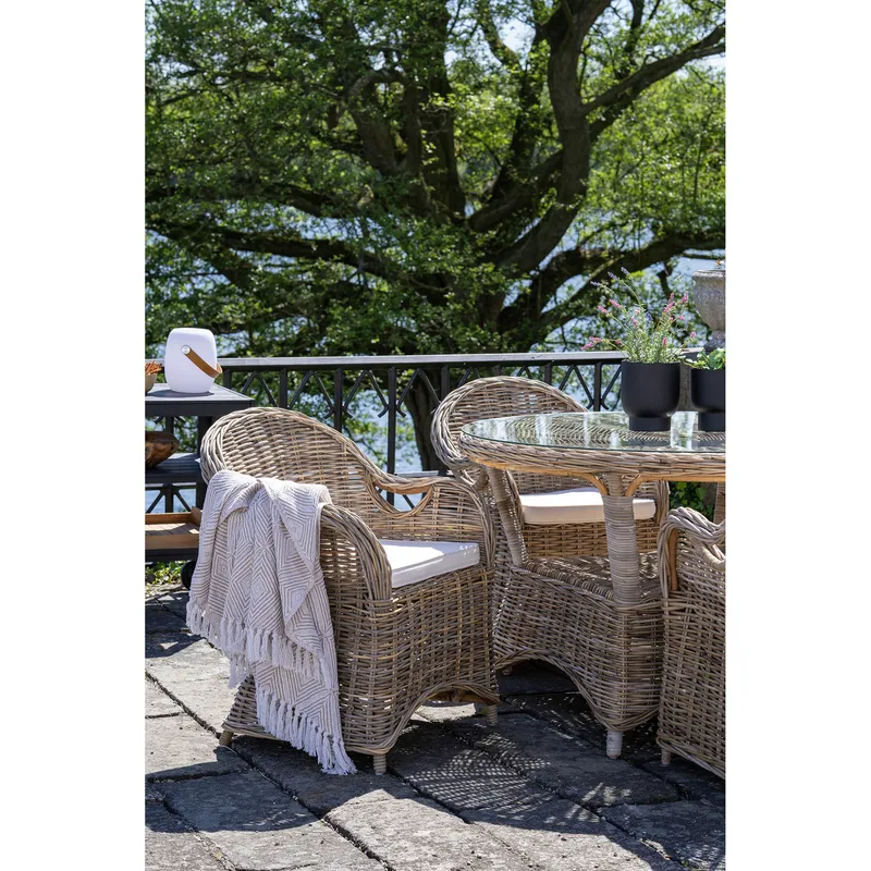 Krzesło Larisa MEBLIVA Rattan Boho - Szare