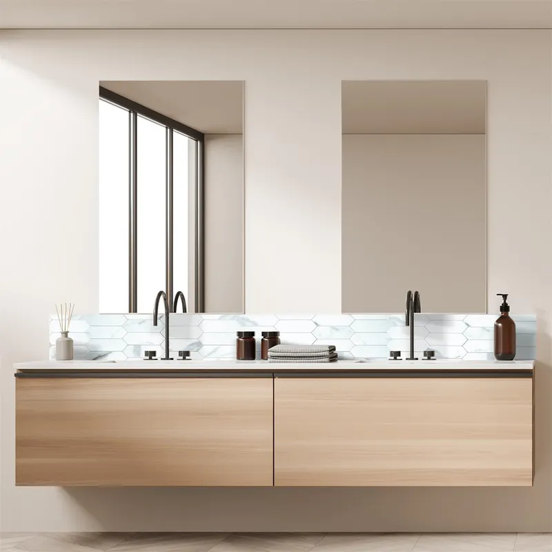 Panel Winylowy Samoprzylepny Easy Stick MEBLIVA Marmurowy Heksagon - Biały