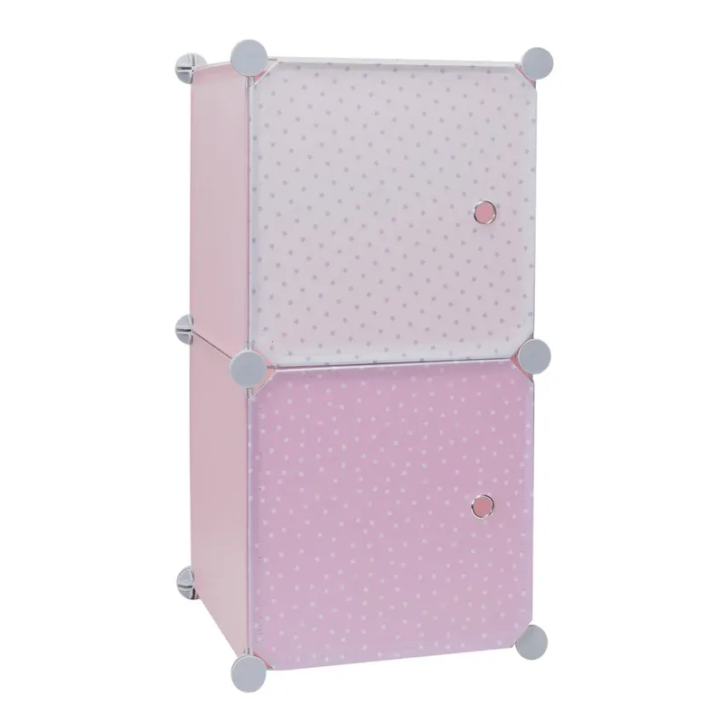 Regał MEBLIVA Cubes 2 Modularny Dla Dzieci 63x34 cm - Różowy