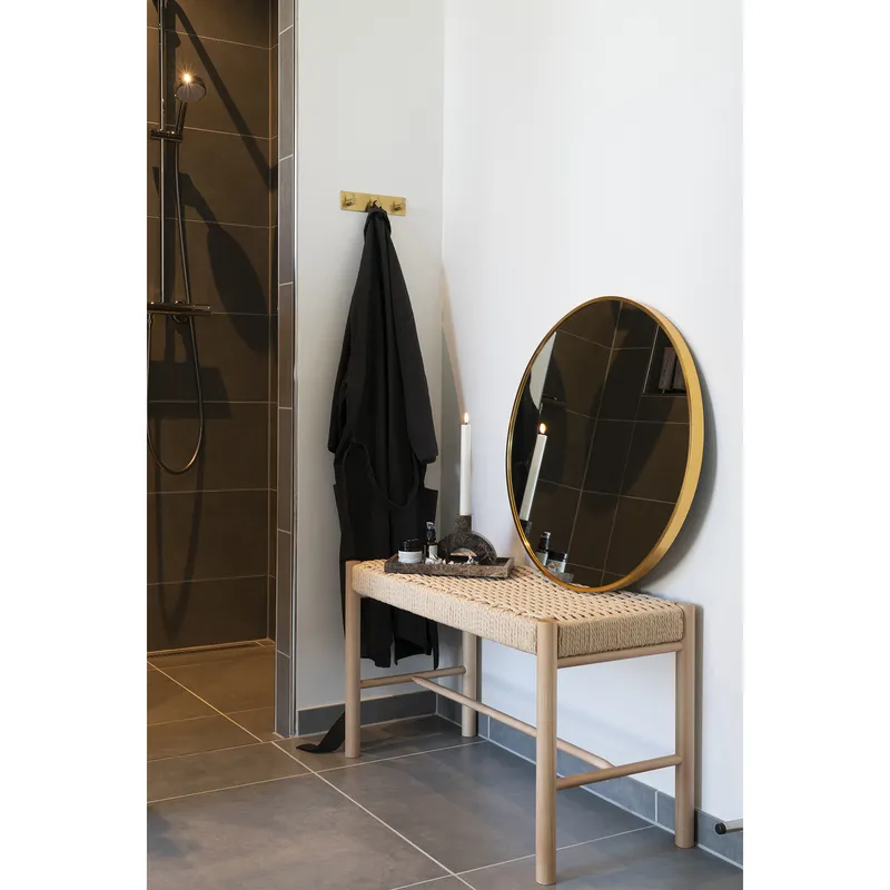 Lustro MEBLIVA Madrid Okrągłe 60cm, Aluminiowa Rama - Złote
