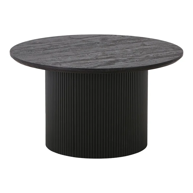 Stolik Kawowy MEBLIVA Boavista 80cm Okrągły MDF - Brązowy Ciemny