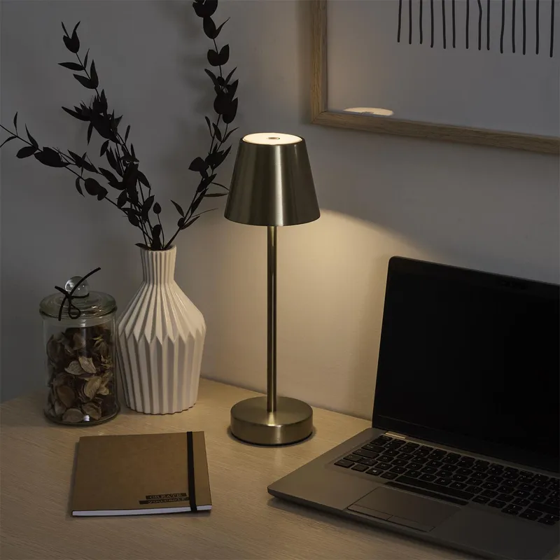 Lampka Stołowa MEBLIVA Casablanca LED Dotykowa 36cm - Złota