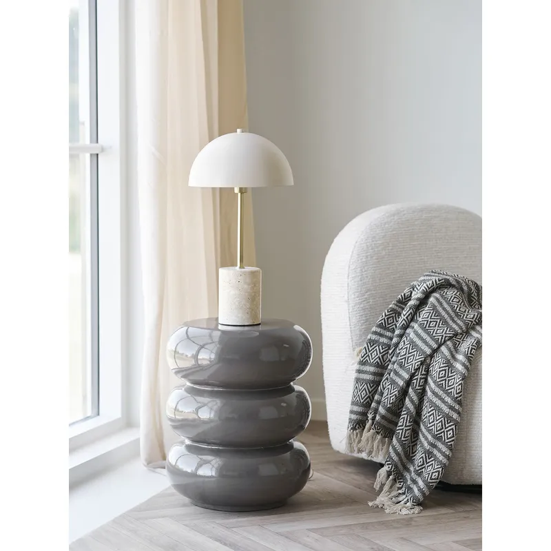 Stolik Kawowy MEBLIVA Rosolina Włókno Szklane 44 cm - Brązowy