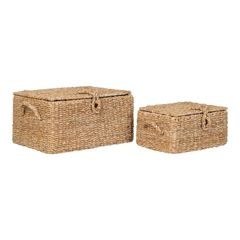 Zestaw 2 Koszy MEBLIVA Bogra Z Trawy Morskiej Boho - Naturalny