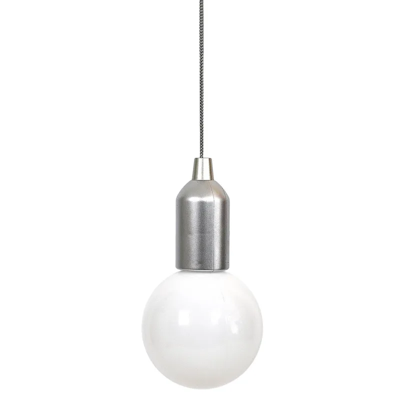Lampa Wisząca MEBLIVA Żarówka L, Nowoczesna, Plastik - Srebrna