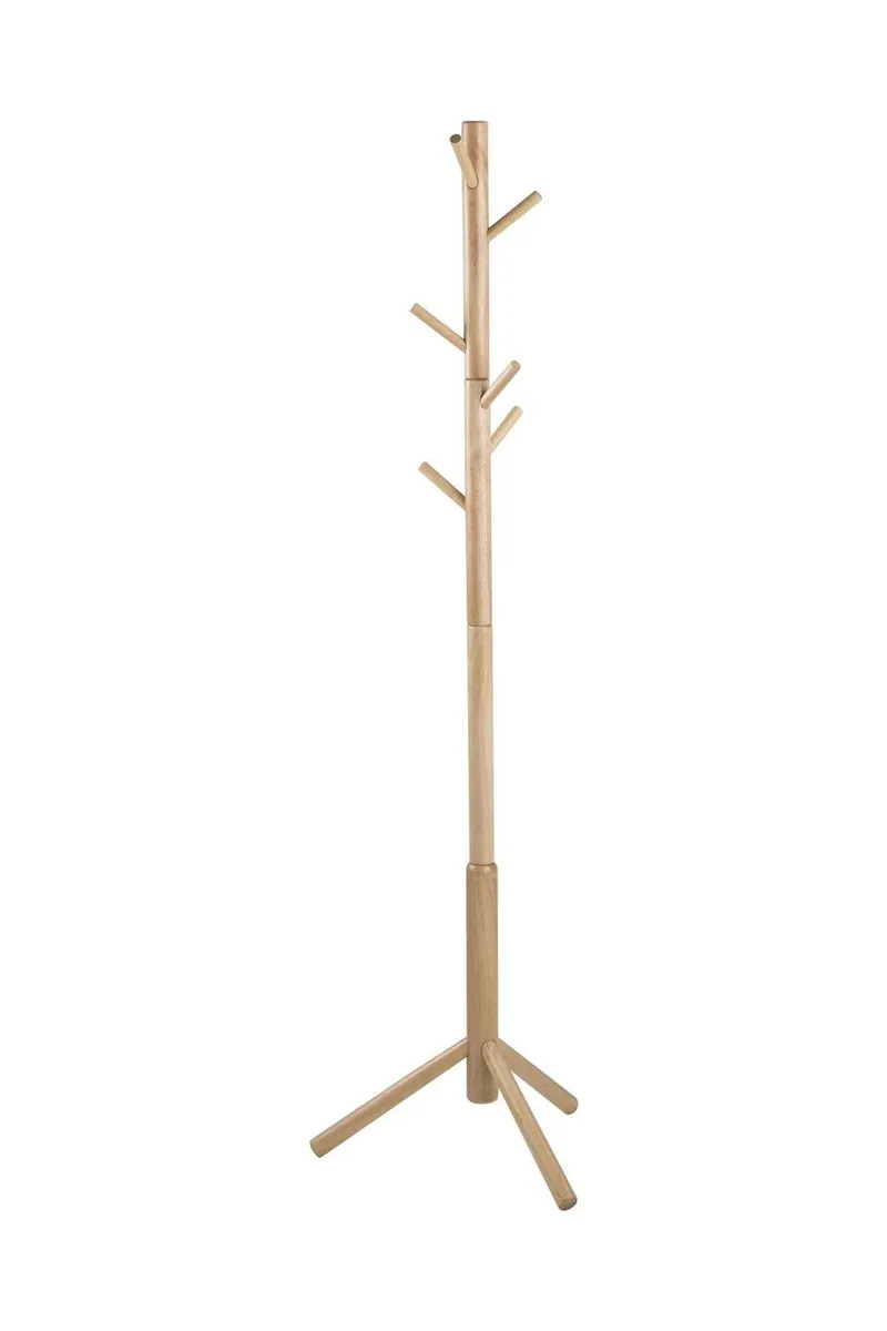 Wieszak Stojący MEBLIVA Bremen, Drewno Kauczukowe, 176 cm - Naturalny