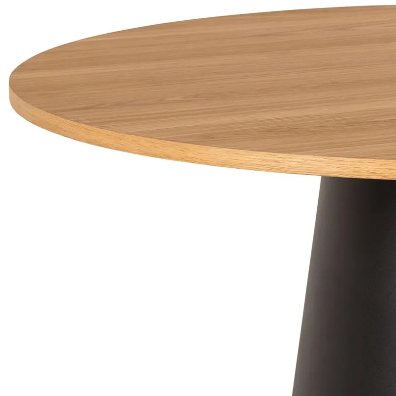 Stół Okrągły MEBLIVA Soli 120cm Fornir Dąb - Czarny