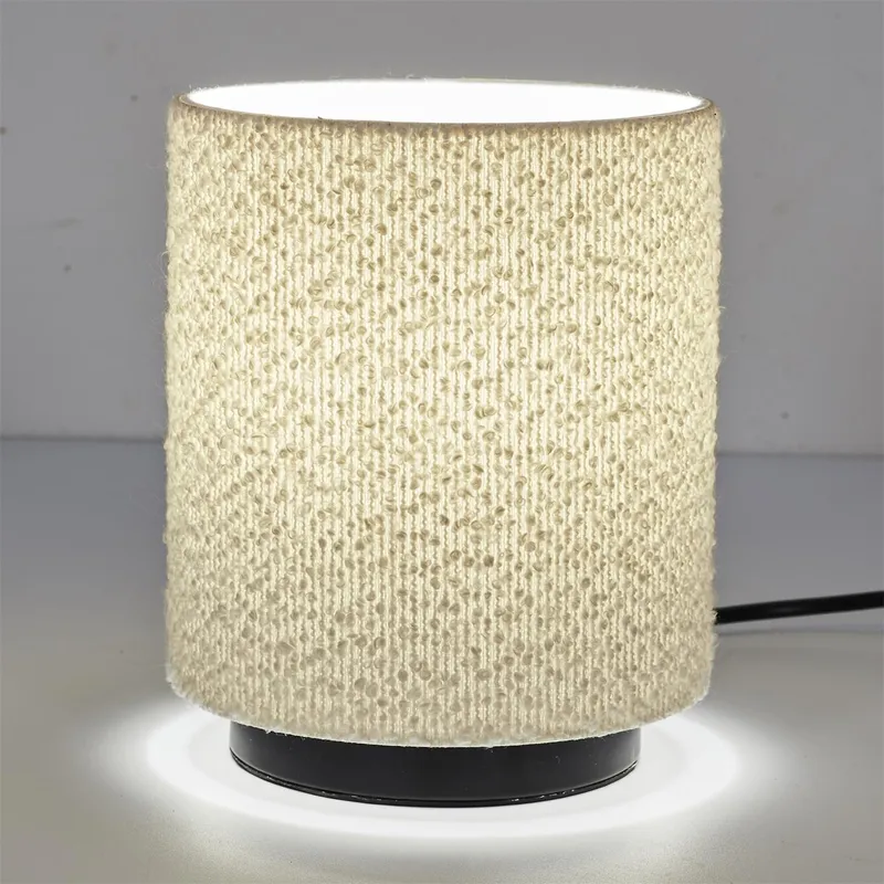 Lampa Stołowa MEBLIVA Z Kloszem Boucle, Skandynawska - Biała