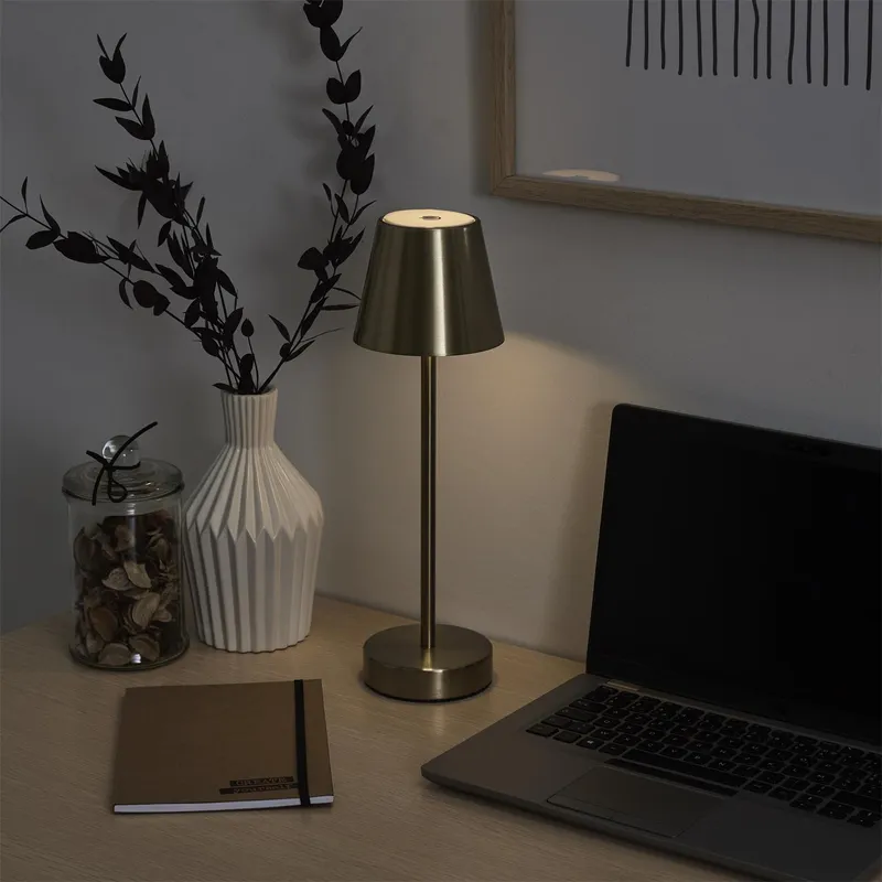 Lampka Stołowa MEBLIVA Casablanca LED Dotykowa 36cm - Złota