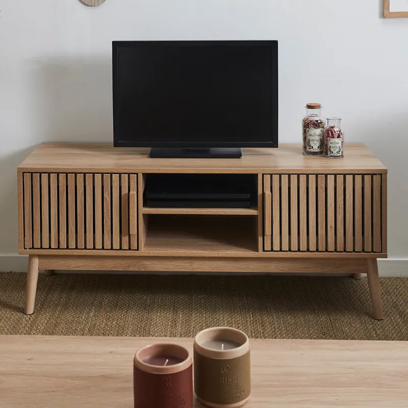 Szafka RTV MEBLIVA Klaus Drewniana Naturalna 117 cm
