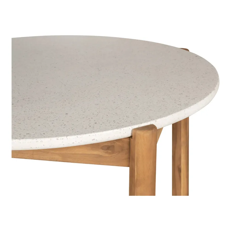Stół MEBLIVA Terracina 120cm Okrągły Drewno Akacja - Biały