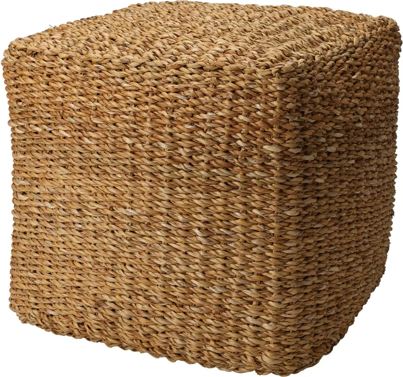 Pufa MEBLIVA Soncey Kwadratowa, Bawełna, Boho - Naturalna