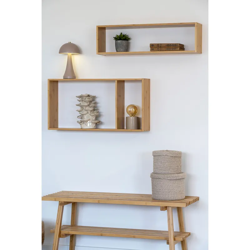 Półka Ścienna MEBLIVA Ember 70x15x19,5cm Bambusowa - Naturalny