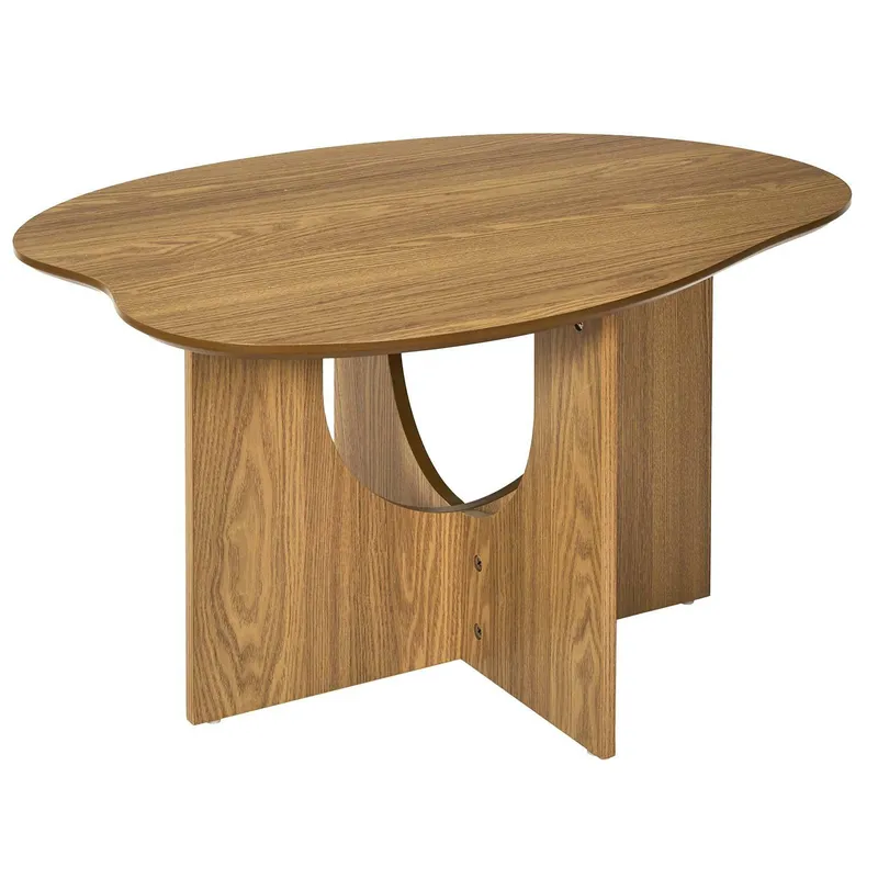Stolik Kawowy MEBLIVA Calypso, Owalny, MDF, Styl Japandi - Naturalny