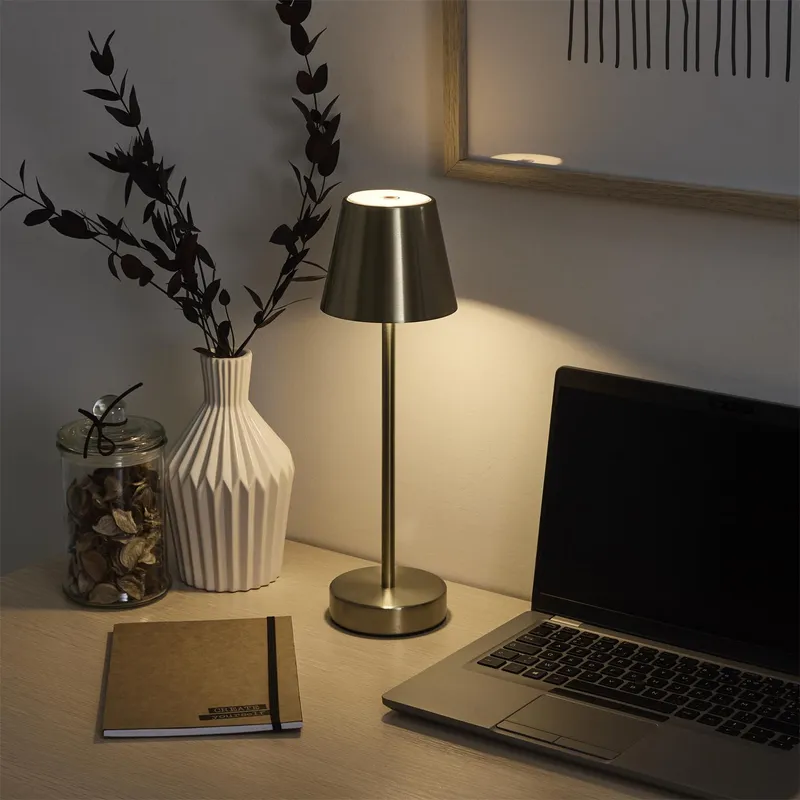 Lampka Stołowa MEBLIVA Casablanca LED Dotykowa 36cm - Złota