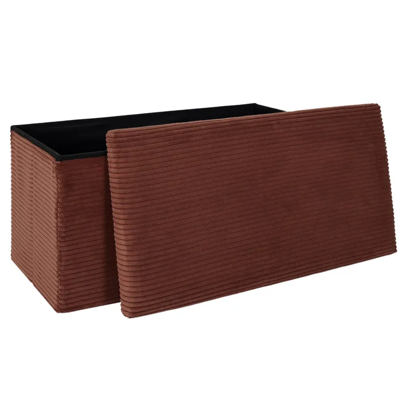Pufa MEBLIVA Velse Scott Składana, Sztruksowa Aksamitna - Terracotta