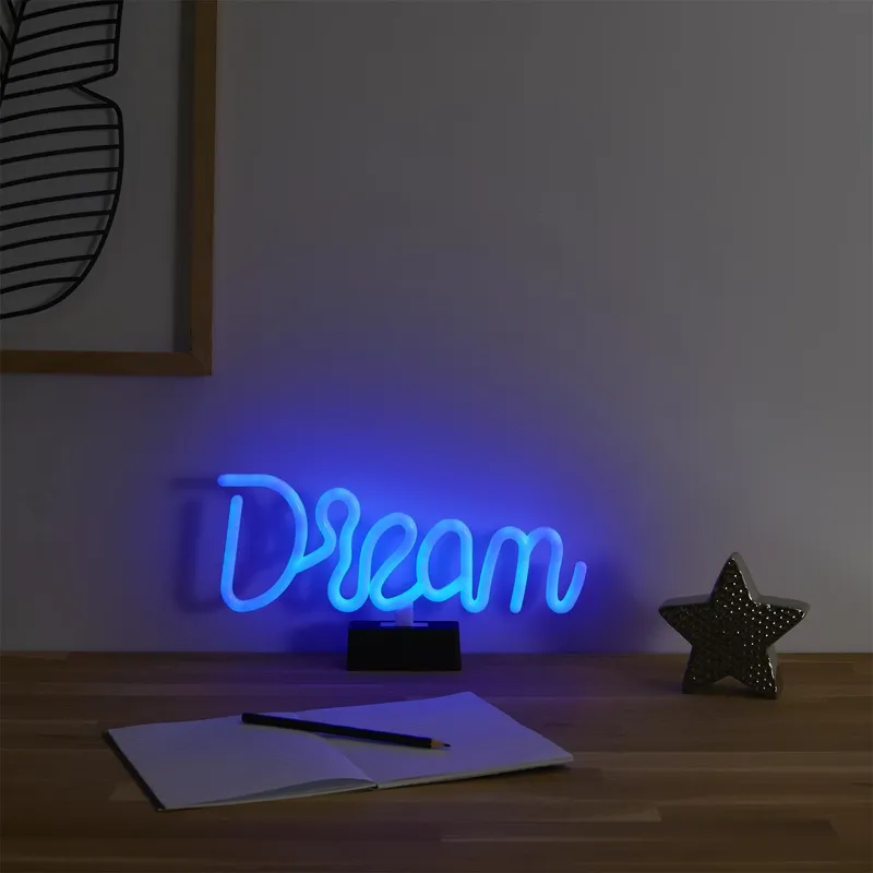 Lampa LED Nocna MEBLIVA Dream Z Efektem Neonu, Nowoczesna - Biała
