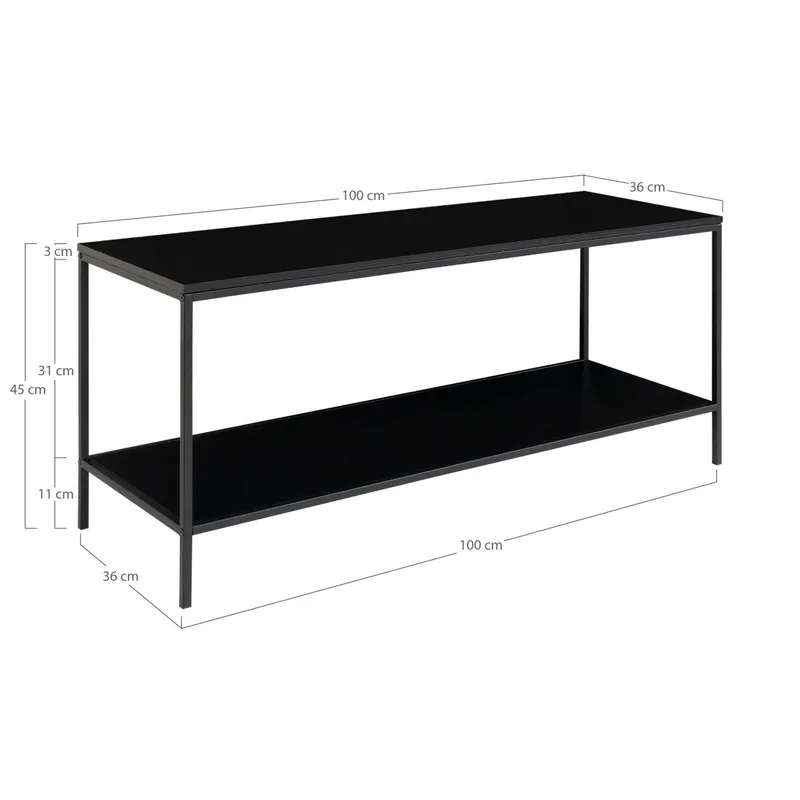 Szafka RTV MEBLIVA Vita 100 cm, Loftowy Styl, Płyta Wiórowa - Czarny