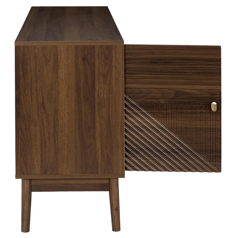 Komoda MEBLIVA Tiffany, MDF Ryflowany, 120 cm - Orzech