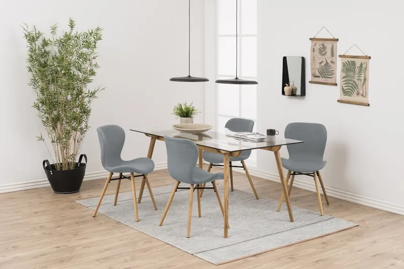 Krzesło MEBLIVA Batilda Tapicerowane Tkanina Boho - Light Grey