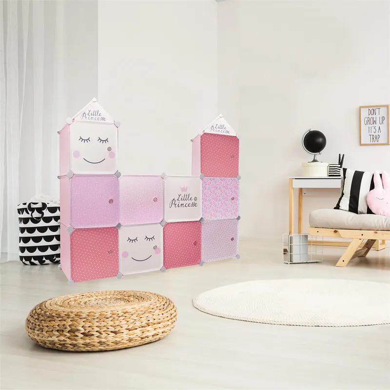 Regał MEBLIVA Cubes 2 Modularny Dla Dzieci 63x34 cm - Różowy