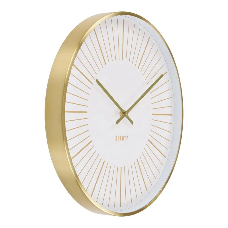 Zegar Ścienny MEBLIVA Takamaka 40cm, Metal Glamour - Złoty