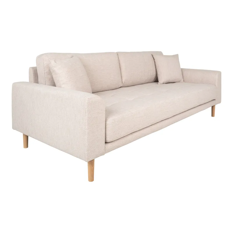 Sofa MEBLIVA Lido 3, Poliester, Skandynawska 210 cm - Beżowa