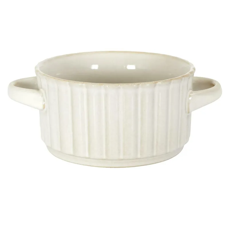 Bulionówka MEBLIVA Vlora Ceramiczna Z Uszami, 8,5 cm - Beżowa