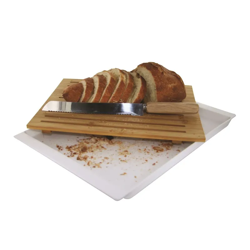 Zestaw Deska Do Krojenia + Nóż MEBLIVA 38x27 cm - Naturalny