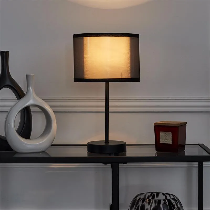 Lampa Stołowa MEBLIVA Z Podwójnym Kloszem, Metal, Skandynawski Styl - Szara