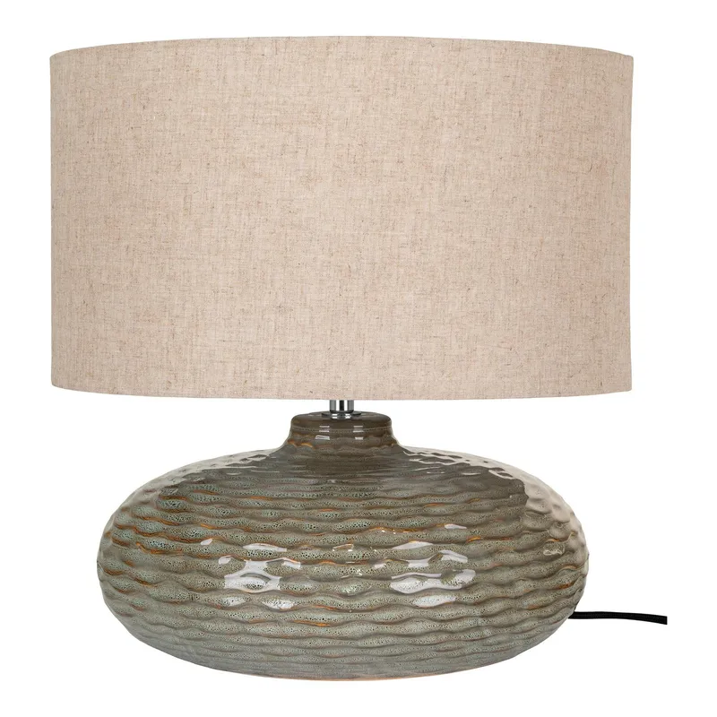 Lampka Stołowa MEBLIVA Oldham Ceramiczna, Boho, 44 cm - Zielona