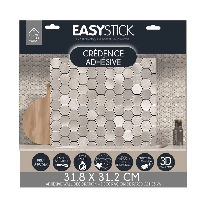 Panele Samoprzylepne MEBLIVA Easy Stick 31,8x31,2 cm PCV - Srebrna Mozaika