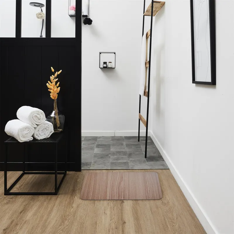 Dywanik Łazienkowy MEBLIVA Wood Ultra Chłonny 40x60 cm - Brązowy
