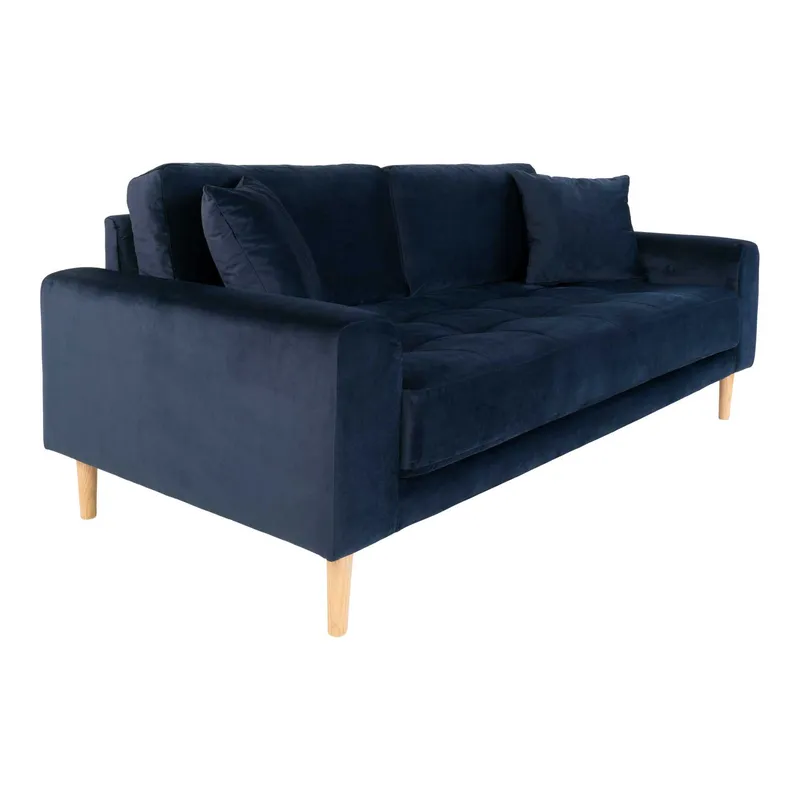 Sofa MEBLIVA Lido 180 cm Aksamit Skandynawska - Granatowa