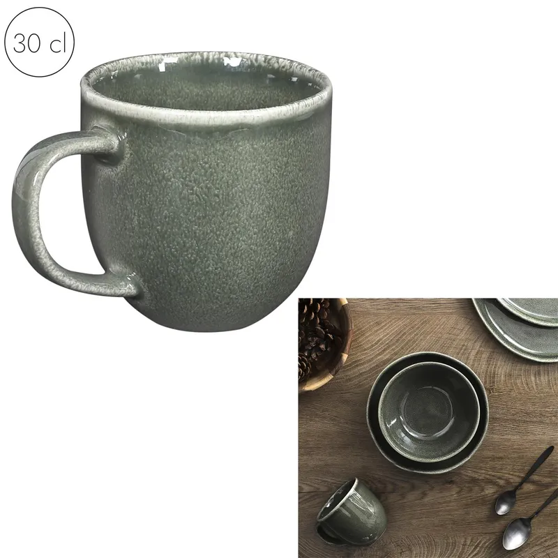Kubek MEBLIVA Black Forest Ceramiczny 300ml - Szary
