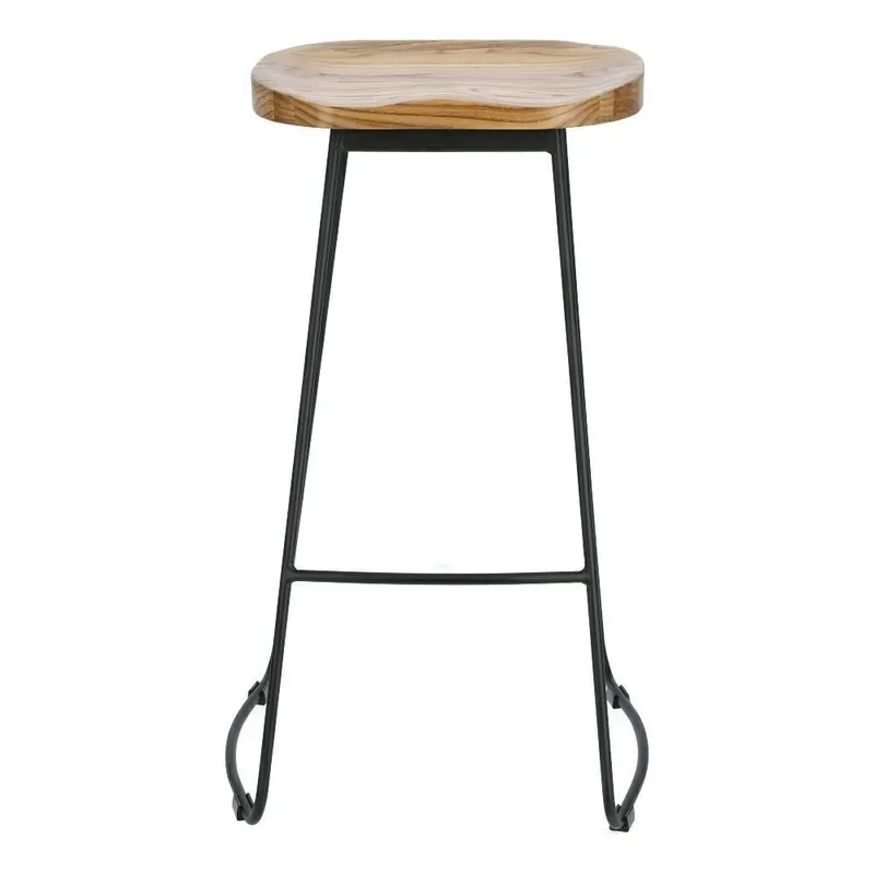 Stołek Barowy MEBLIVA Cazas Drewniany 74 cm - Naturalny