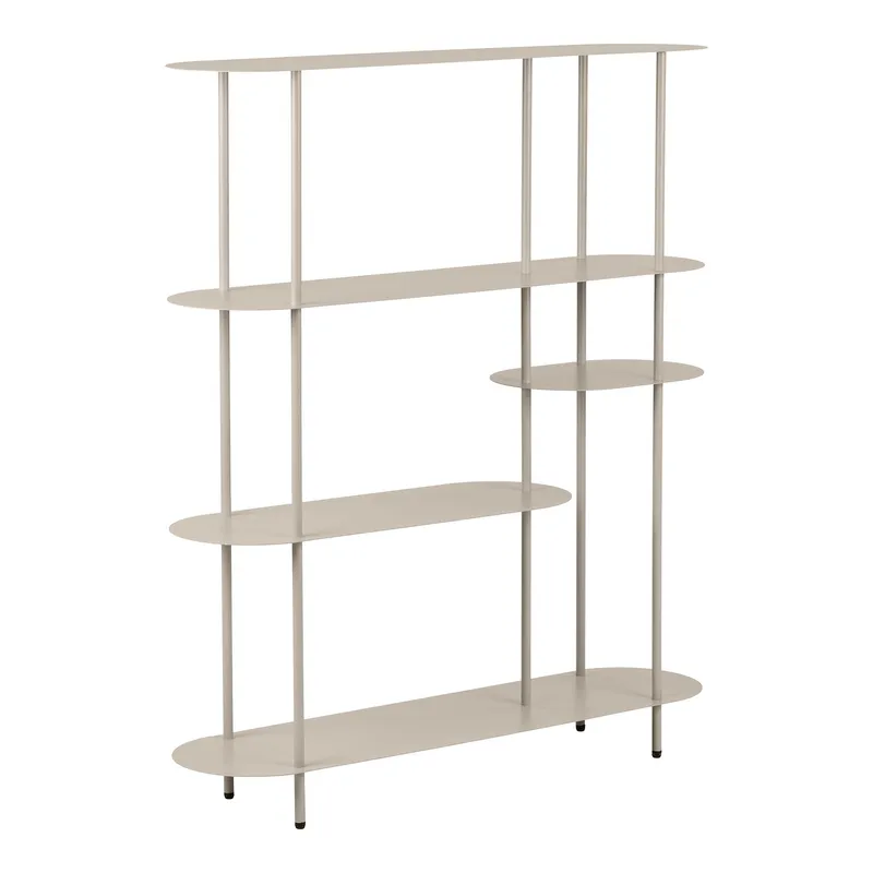 Regał MEBLIVA Rieti 5 Półek Metal Asymetryczny 139 cm - Piaskowy