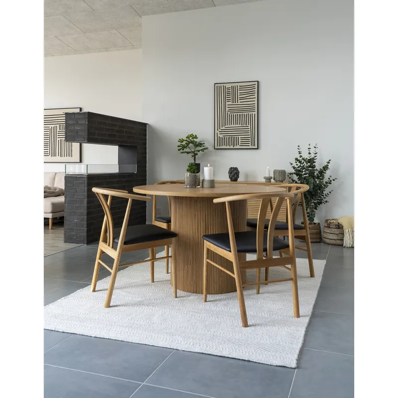 Stół MEBLIVA Boavista 120cm Okrągły Drewno - Naturalny