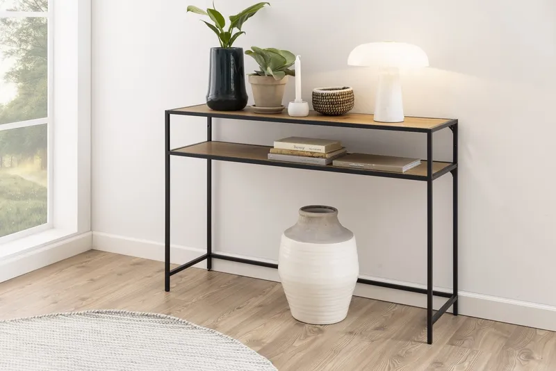 Konsola MEBLIVA Seaford Slim, MDF, 120x79 cm - Czarny