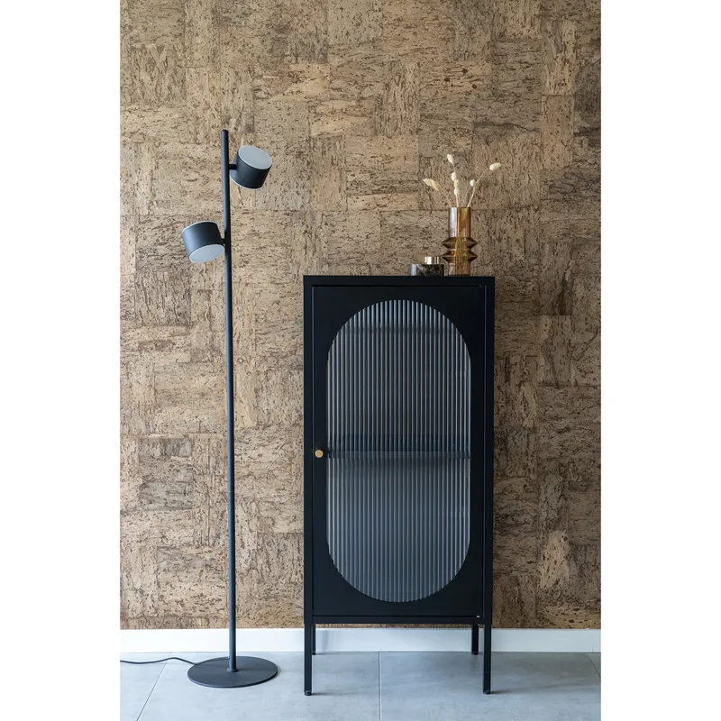 Gablota MEBLIVA Adelaide Wąska 110cm, Metal, Nowoczesny Styl - Czarna