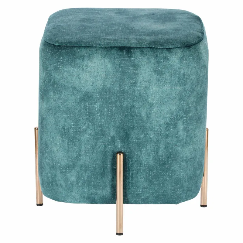 Pufa MEBLIVA Izbit Velvet, Tkanina Glamour - Niebieski