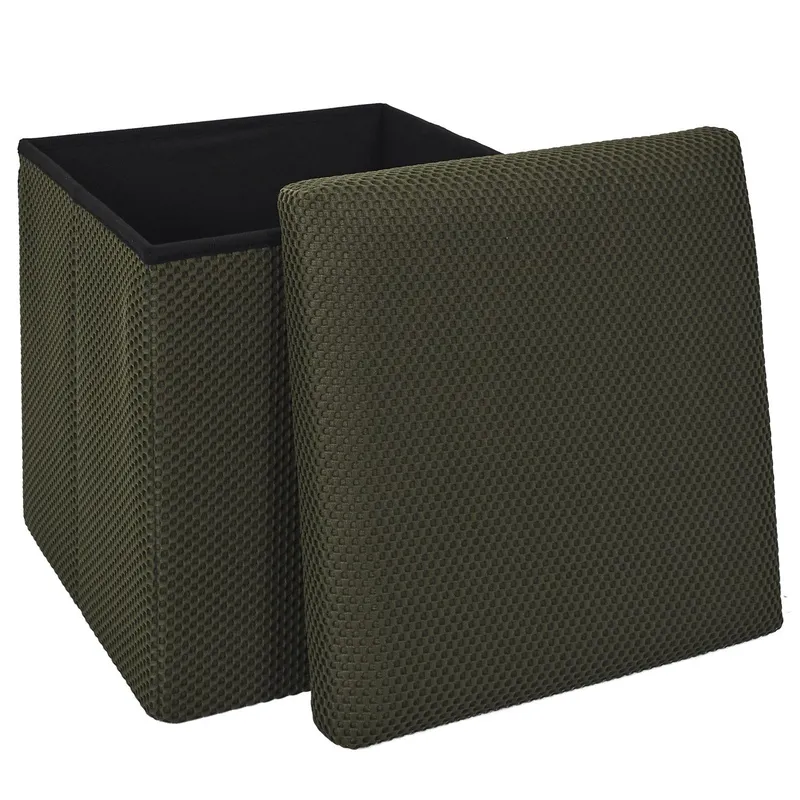 Pufa MEBLIVA Vels Atom Tkanina 38x38 cm Nowoczesna - Khaki