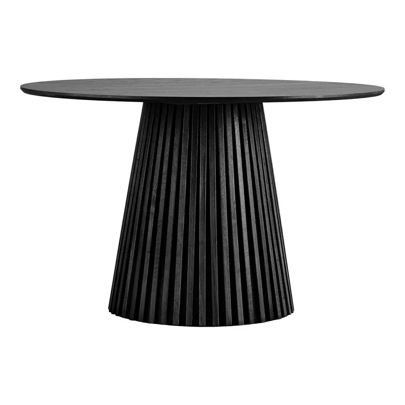 Stół Okrągły MEBLIVA Osaka 120cm Drewno Nowoczesny - Czarny Dąb