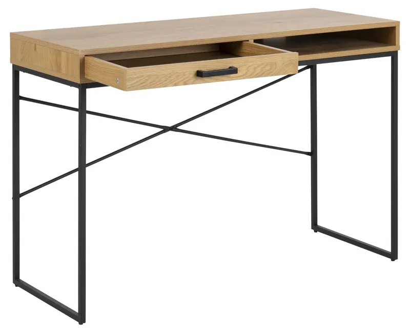 Biurko MEBLIVA Seaford 110 cm Z Szufladą, Styl Holenderski - Naturalny