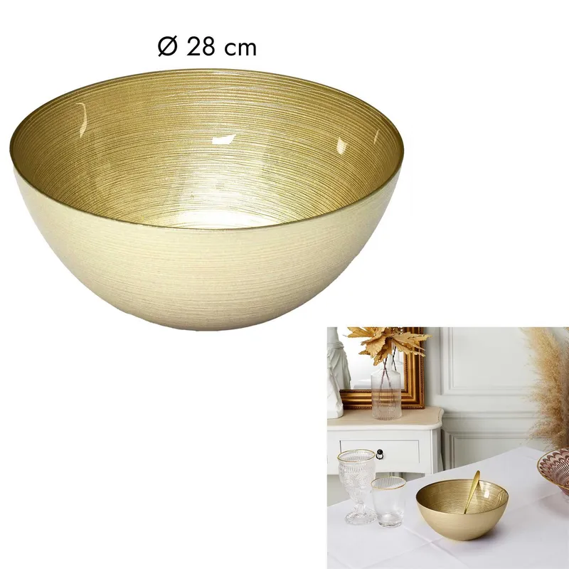 Miska Kuchenna MEBLIVA Dore 28cm Szkło - Złota