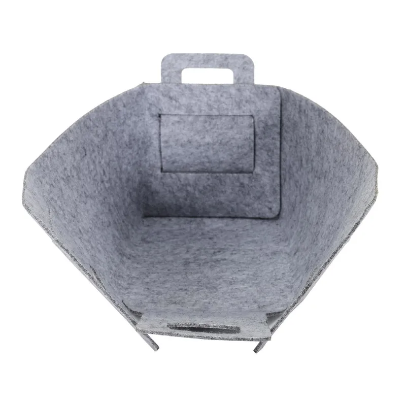 Kosz MEBLIVA Z Filcu Składany M 25x17x16 cm - Szary