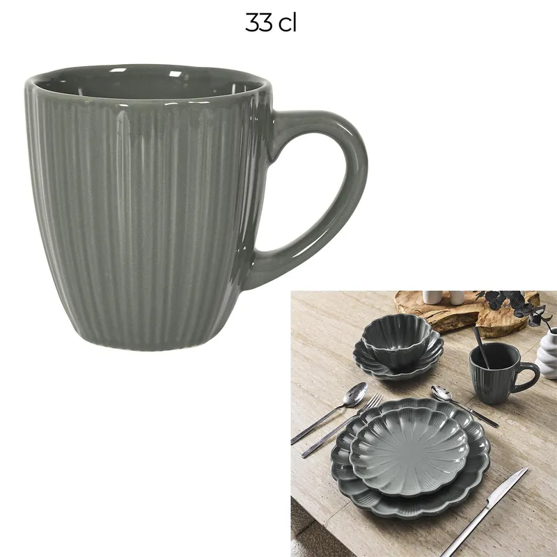 Kubek Calista MEBLIVA Ceramiczny 330ml - Szary