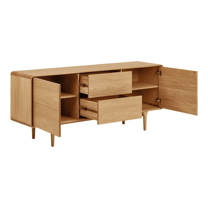 Komoda MEBLIVA Darwin 180x45x75 cm MDF Skandynawska - Naturalny Dąb