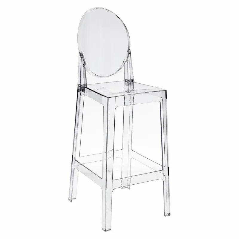 Stołek Barowy MEBLIVA Viki Transparentny, Polipropylen - 75 cm