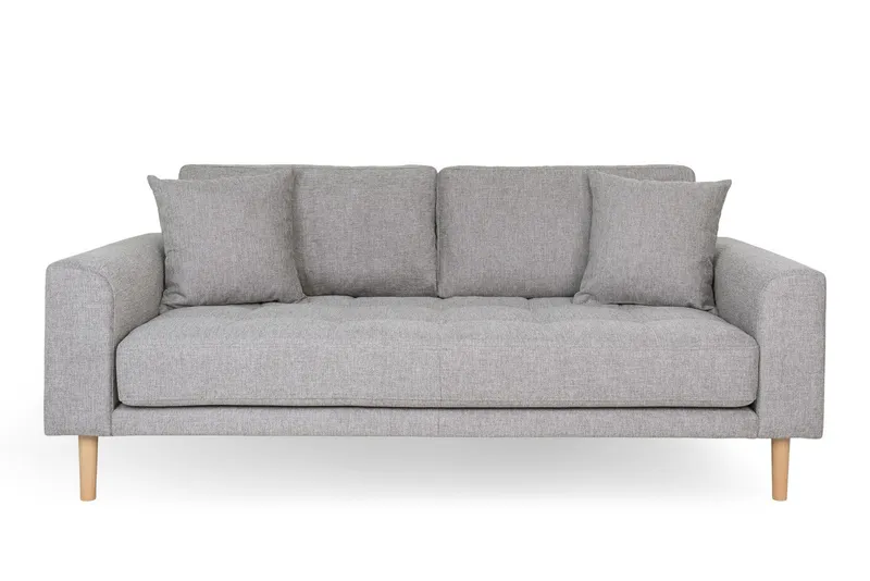 Sofa MEBLIVA Lido 2,5 Osobowa, Drewno, Klasyczna - Szara Jasna